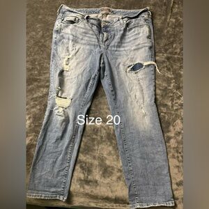 Torrid Light Blue Distressed Straight Leg Jeans